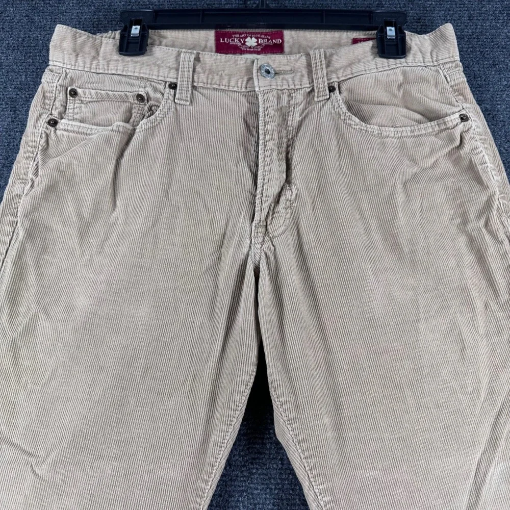 Lucky Brand Corduroy Pants Mens 32x30 Tan 361 Vintage Straight Khaki Cords
